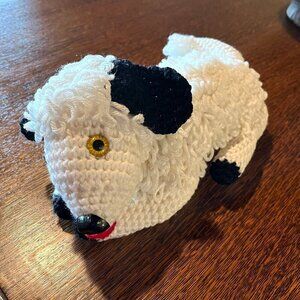 NEW Hand Crocheted Hand Knitted, Stuffed Puppy Dog - White Poodle